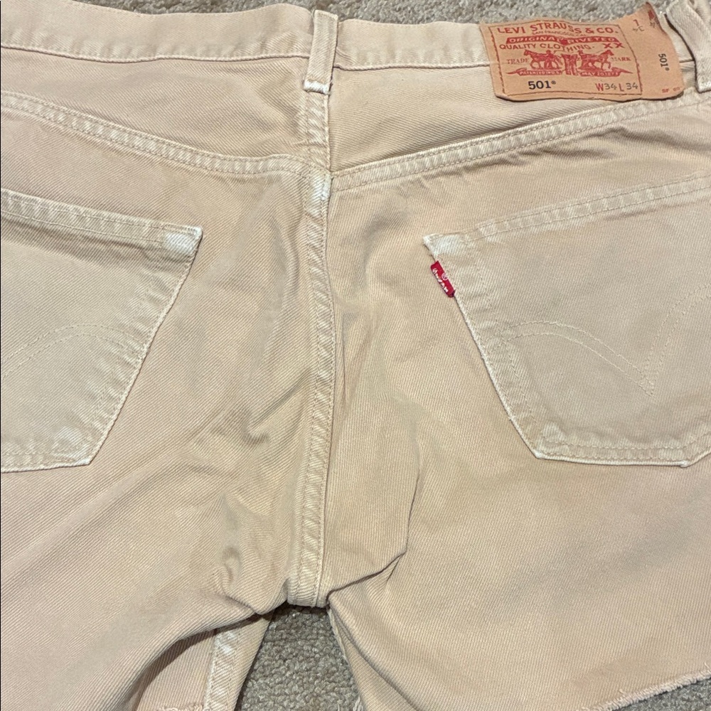 Levi's Beige 501 Classic Back Pocket Jeans